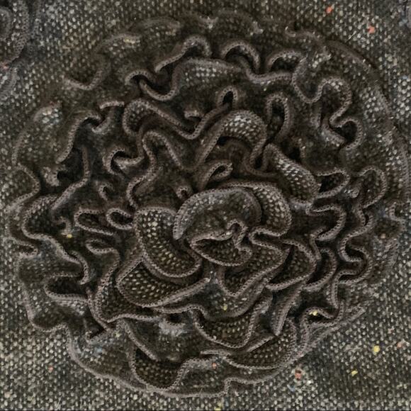 Ann Taylor Loft Skirt Brown Floral Rosette Detail Wool Blend Mini Size 10P NEW - Picture 8 of 11